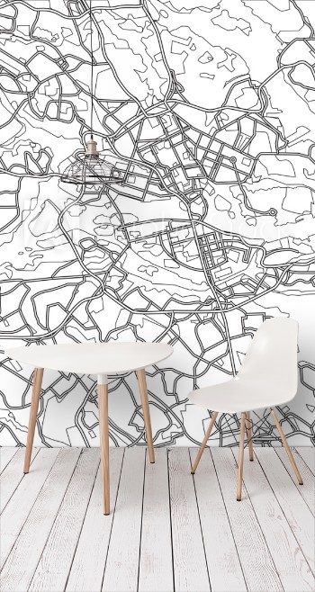 Bild på Black and white scheme of the  Stockholm Sweden City Plan of   Stockholm